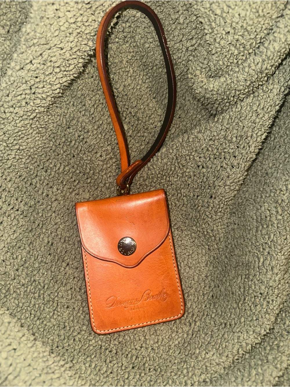 Dooney & Bourke Men/Women Brown Leather ID Credit Card Bill Clip Pouch Holder